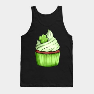 Muffin With Green Topping And Shamrock For St. Patricks Day Tank Top